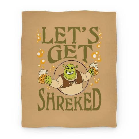 Movie Anime Let's Get Shreked Premium Fleece Sherpa Blanket Perfect And Unique Gifts For Family On Christmas