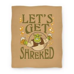 Movie Anime Let's Get Shreked Premium Fleece Sherpa Blanket Perfect And Unique Gifts For Family On Christmas