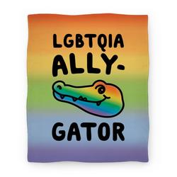 Movie Anime LGBTQIA Ally-Gator Premium Fleece Sherpa Blanket Perfect And Unique Gifts For Family On Christmas