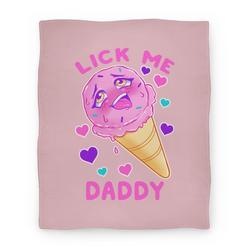Movie Anime Lick Me Daddy Premium Fleece Sherpa Blanket Perfect And Unique Gifts For Family On Christmas
