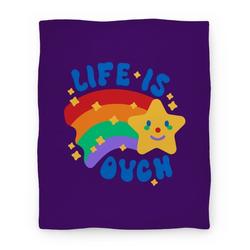 Movie Anime Life Is Ouch Shooting Star Premium Fleece Sherpa Blanket Perfect Gifts For Family On Christmas