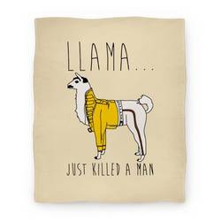 Movie Anime Llama Just Killed A Man Parody Premium Fleece Sherpa Blanket Perfect Gifts For Family On Christmas