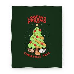 Movie Anime Loafing Around The Christmas Tree Premium Fleece Sherpa Blanket Perfect Gifts For Family On Christmas