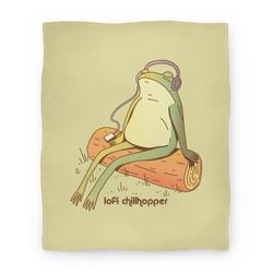 Movie Anime Lofi Chillhopper Frog Premium Fleece Sherpa Blanket Perfect And Unique Gifts For Family On Christmas