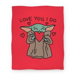 Movie Anime Love You, I Do Baby Yoda Premium Fleece Sherpa Blanket Perfect Gifts For Family On Christmas