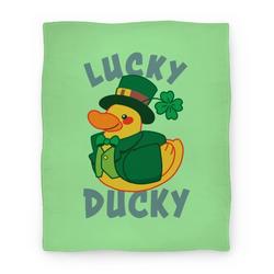 Movie Anime Lucky Ducky Premium Fleece Sherpa Blanket Perfect And Unique Gifts For Family On Christmas
