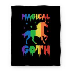 Movie Anime Magical Goth Unicorn Premium Fleece Sherpa Blanket Perfect And Unique Gifts For Family On Christmas