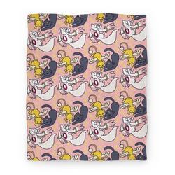 Movie Anime Magical Mascots - Luna, Kero and Kyubey Premium Fleece Sherpa Blanket Perfect Gifts For Family On Christmas