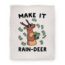 Movie Anime Make It Rain-deer Premium Fleece Sherpa Blanket Perfect And Unique Gifts For Family On Christmas