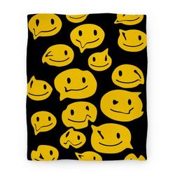Movie Anime Melting Smiley Faces Premium Fleece Sherpa Blanket Perfect And Unique Gifts For Family On Christmas