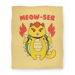 Movie Anime Meow-ser Bowser Premium Fleece Sherpa Blanket Perfect And Unique Gifts For Family On Christmas