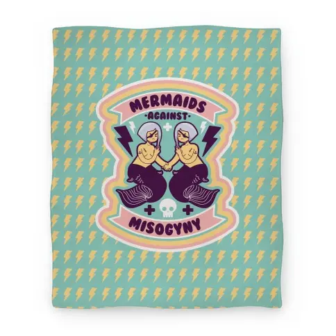 Movie Anime Mermaids Against Misogyny Premium Fleece Sherpa Blanket Perfect Gifts For Family On Christmas