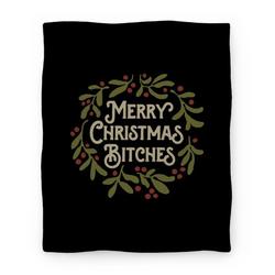 Movie Anime Merry Christmas Bitches Premium Fleece Sherpa Blanket Perfect Gifts For Family On Christmas