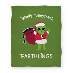 Movie Anime Merry Christmas, Earthlings. Premium Fleece Sherpa Blanket Perfect Gifts For Family On Christmas