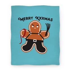 Movie Anime Merry XXXmas Gingerbread Premium Fleece Sherpa Blanket Perfect Gifts For Family On Christmas