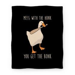 Movie Anime Mess With The Honk You Get The Bonk Premium Fleece Sherpa Blanket Perfect Gifts For Family On Christmas
