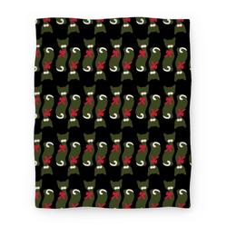 Movie Anime Mid-Century Christmas Cat Pattern Premium Fleece Sherpa Blanket Perfect Gifts For Family On Christmas