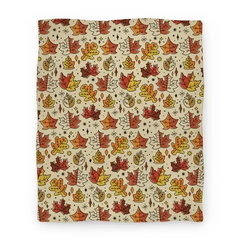 Movie Anime Mid Century Modern Fall Leaves Premium Fleece Sherpa Blanket Perfect Gifts For Family On Christmas