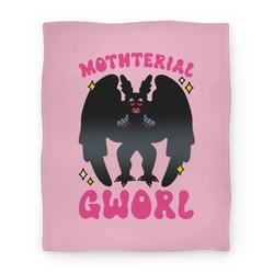Movie Anime Mothterial Gworl Mothman Parody Premium Fleece Sherpa Blanket Perfect Gifts For Family On Christmas
