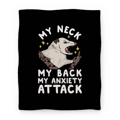 Movie Anime My Neck My Back My Anxiety Attack Opossum Premium Fleece Sherpa Blanket Perfect Gifts For Family On Christmas