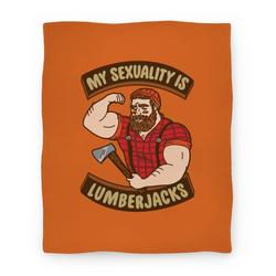 Movie Anime My Sexuality Is Lumberjacks Premium Fleece Sherpa Blanket Perfect Gifts For Family On Christmas