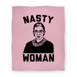 Movie Anime Nasty Woman RBG Premium Fleece Sherpa Blanket Perfect And Unique Gifts For Family On Christmas