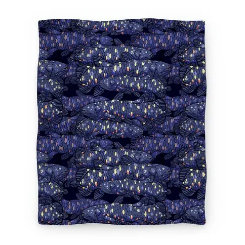 Movie Anime Nautical Coelacanth Fish Pattern Premium Fleece Sherpa Blanket Perfect Gifts For Family On Christmas