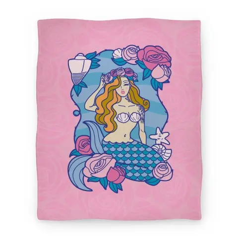 Movie Anime Nautical Tattoo Mermaid Premium Fleece Sherpa Blanket Perfect Gifts For Family On Christmas