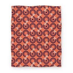 Movie Anime Navy and White Circle Pattern Premium Fleece Sherpa Blanket Perfect Gifts For Family On Christmas