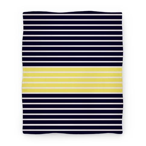 Movie Anime Navy and Yellow Stripe Premium Fleece Sherpa Blanket Perfect Gifts For Family On Christmas