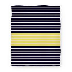 Movie Anime Navy and Yellow Stripe Premium Fleece Sherpa Blanket Perfect Gifts For Family On Christmas