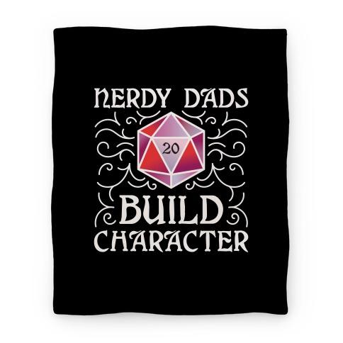 Movie Anime Nerdy Dads Build Character Premium Fleece Sherpa Blanket Perfect Gifts For Family On Christmas