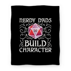 Movie Anime Nerdy Dads Build Character Premium Fleece Sherpa Blanket Perfect Gifts For Family On Christmas