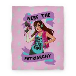 Movie Anime Nerf The Patriarchy Parody Premium Fleece Sherpa Blanket Perfect Gifts For Family On Christmas