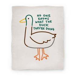 Movie Anime No One Knows What The Duck They're Doing Duck Premium Fleece Sherpa Blanket Perfect Gifts For Family On Christmas