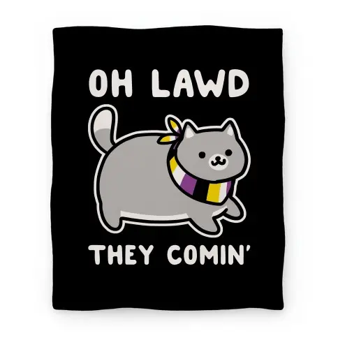 Movie Anime Oh Lawd, They Comin' - Non-Binary Premium Fleece Sherpa Blanket Perfect Gifts For Family On Christmas
