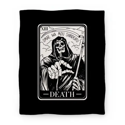 Movie Anime Omae Wa Mou Shindeiru Death Tarot Card Premium Fleece Sherpa Blanket Perfect Gifts For Family On Christmas