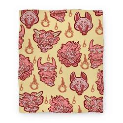 Movie Anime Oni Demons Pattern Premium Fleece Sherpa Blanket Perfect And Unique Gifts For Family On Christmas