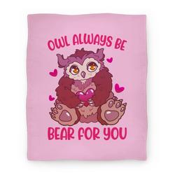 Movie Anime Owl Always Be Bear for You Premium Fleece Sherpa Blanket Perfect Gifts For Family On Christmas