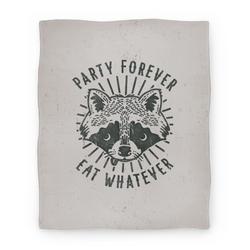 Movie Anime Party Forever Eat Whatever Raccoon Premium Fleece Sherpa Blanket Perfect Gifts For Family On Christmas
