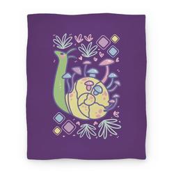 Movie Anime Pastel Mushroom Snail Premium Fleece Sherpa Blanket Perfect And Unique Gifts For Family On Christmas