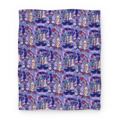 Movie Anime Phallic Witchy Things Pattern Premium Fleece Sherpa Blanket Perfect Gifts For Family On Christmas