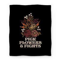 Movie Anime Pick Flowers & Fights Premium Fleece Sherpa Blanket Perfect And Unique Gifts For Family On Christmas