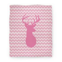 Movie Anime Pink Chevron Stripe Deer Silhouette Premium Fleece Sherpa Blanket Perfect Gifts For Family On Christmas