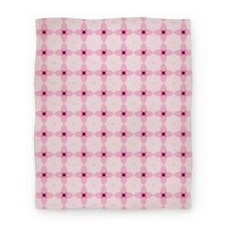 Movie Anime Pink Geometric Flower Pattern Premium Fleece Sherpa Blanket Perfect Gifts For Family On Christmas