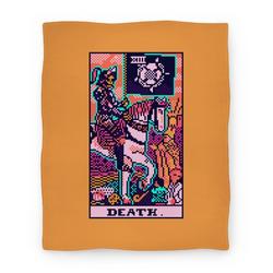 Movie Anime Pixelated Death Tarot Card Premium Fleece Sherpa Blanket Perfect Gifts For Family On Christmas