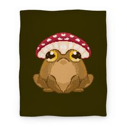 Movie Anime Pixelated Toad in Mushroom Hat Premium Fleece Sherpa Blanket Perfect Gifts For Family On Christmas