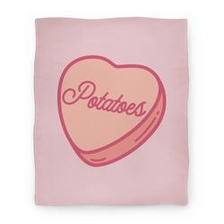 Movie Anime Potatoes Candy Heart Premium Fleece Sherpa Blanket Perfect And Unique Gifts For Family On Christmas