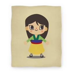Movie Anime Princess Crossing Mulan Parody Premium Fleece Sherpa Blanket Perfect Gifts For Family On Christmas
