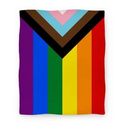 Movie Anime Progress Pride Flag Premium Fleece Sherpa Blanket Perfect And Unique Gifts For Family On Christmas